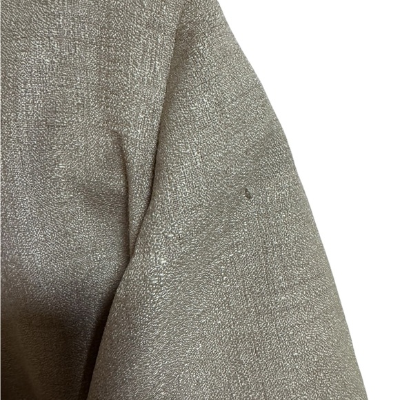 Vintage Leslie Fay Blazer-Style Blouse 12P – Beige w/ Black Trim 80s/90s Retro - Picture 3 of 4